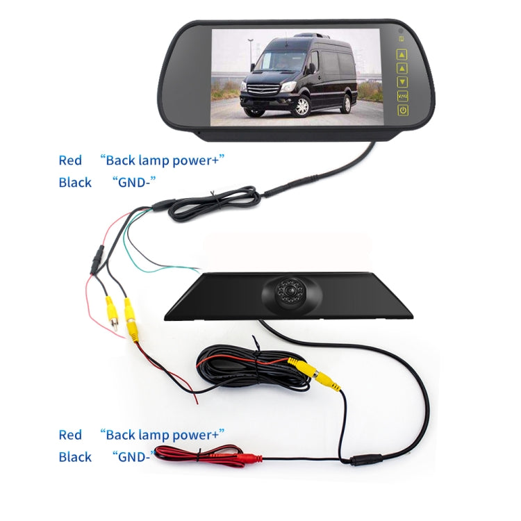 PZ474 Car Waterproof 170 Degree Brake Light View Camera + 7 inch Rearview Monitor for Iveco Daily 4 Gen, PZ474 + 7 inch Rearview Monitor - HoMEdemic™ 
