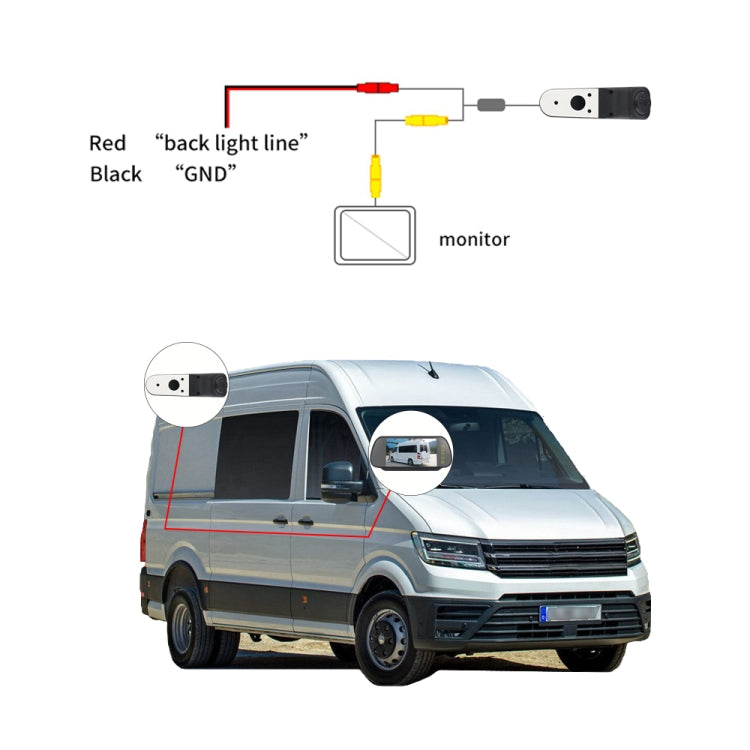 PZ475 Car Waterproof 170 Degree Brake Light View Camera + 7 inch Rearview Monitor for Volkswagen Crafter, PZ475 + 7 inch Rearview Monitor - HoMEdemic™ 