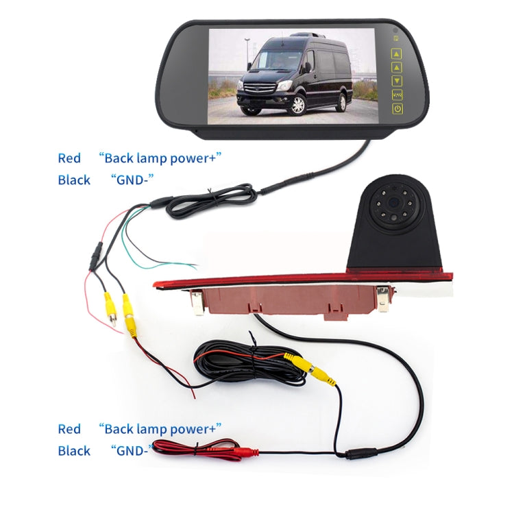 PZ477 Car Waterproof 170 Degree Brake Light View Camera + 7 inch Rearview Monitor for Ford Transit Custom, PZ477 + 7 inch Rearview Monitor - HoMEdemic™ 