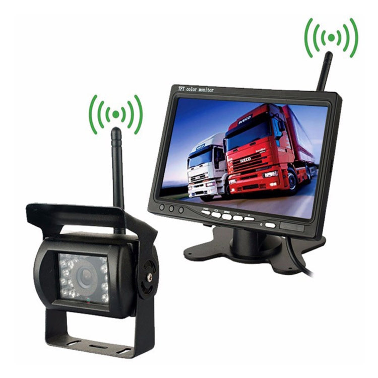 PZ607-W Wireless Vehicle Truck Backup Camera and Monitor Infrared Night Vision Rear View Camera with 7 inch HD Monitor for RV Trailer, PZ607-W - HoMEdemic™ 