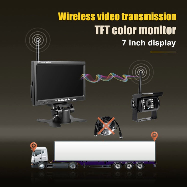PZ607-W Wireless Vehicle Truck Backup Camera and Monitor Infrared Night Vision Rear View Camera with 7 inch HD Monitor for RV Trailer, PZ607-W - HoMEdemic™ 