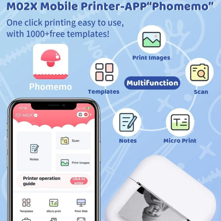 Phomemo M02X Inkless Pocket Printer Bluetooth Thermal Portable Sticker Maker Machine(Green) - HoMEdemic™ 