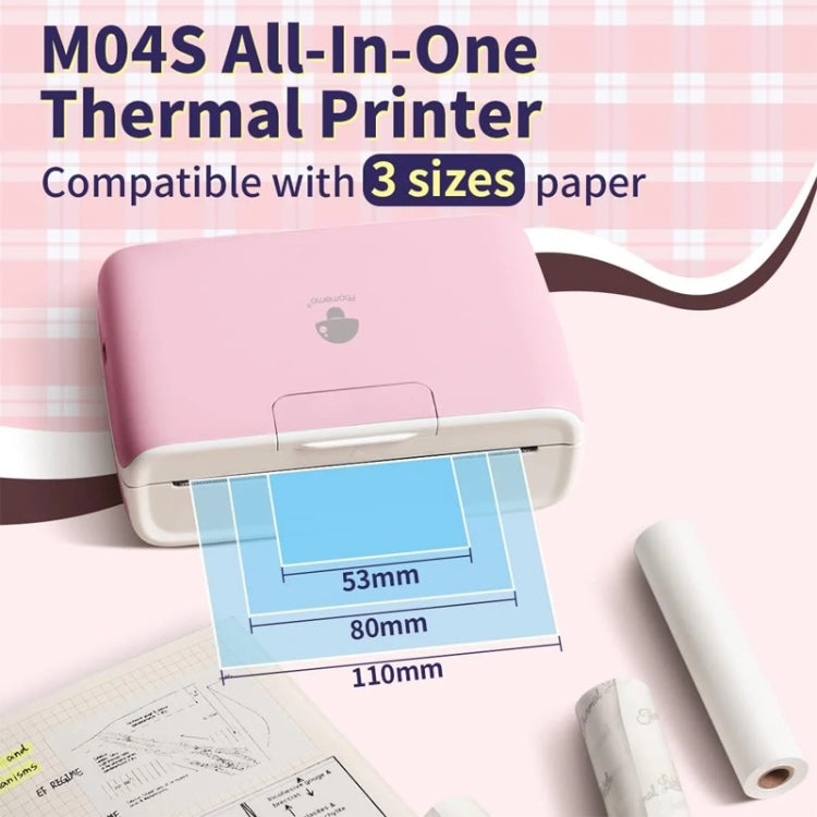 Phomemo M04S Thermal Printer Support 4 Inch Printing Width 300dpi Bluetooth Inkless Printer(Pink) - HoMEdemic™ 