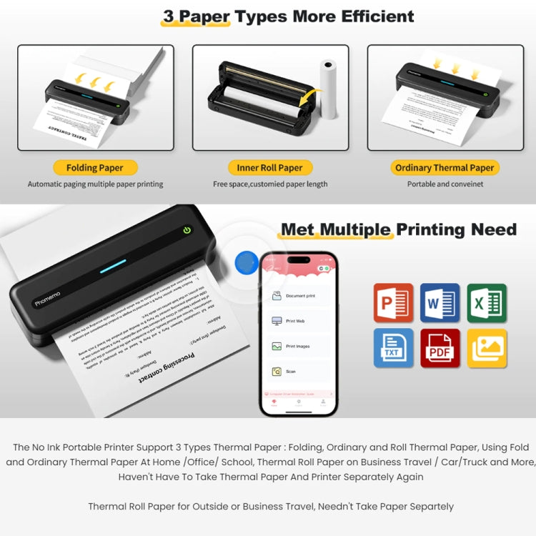Phomemo M832 300dpi Wireless Thermal Portable Printer, Size: A4 Version(Gray) - HoMEdemic™ 
