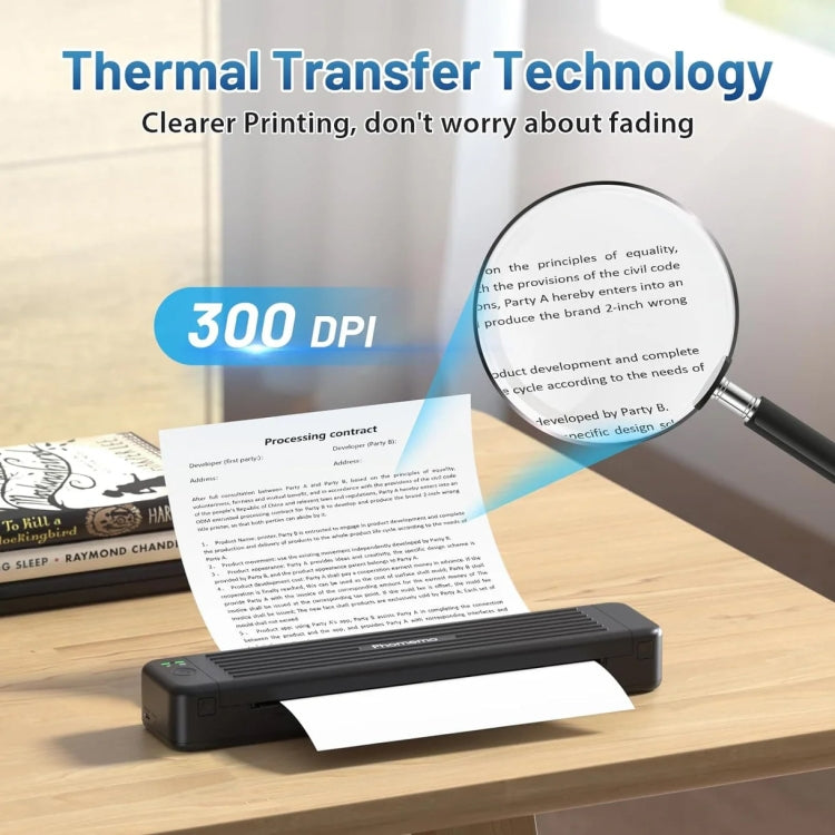 Phomemo P831 Bluetooth Portable Thermal Transfer Printer Support A4 / Letter / A5 / B5 Plain Paper Printing(Green) - HoMEdemic™ 