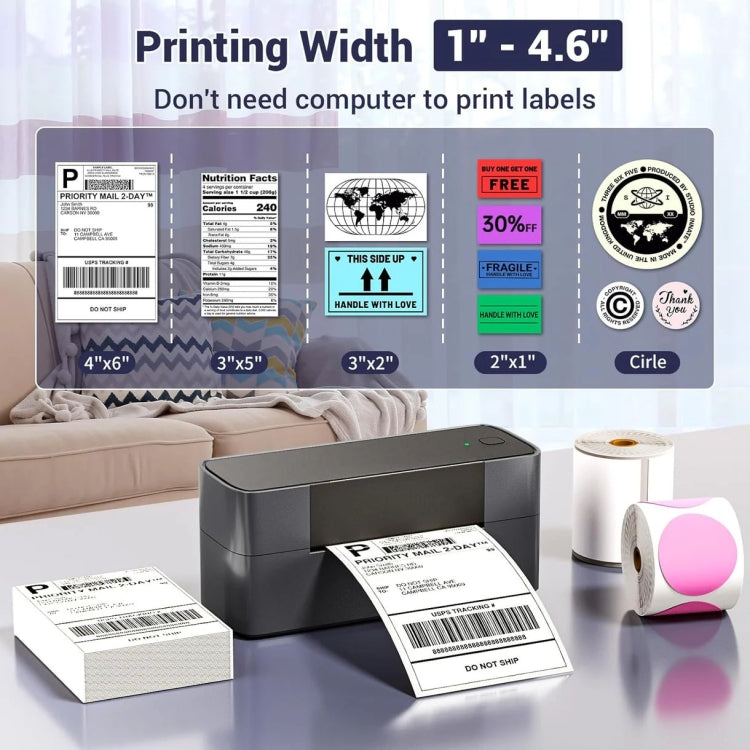 Phomemo PM245-BT Bluetooth Shipping Label Printer Support Labels Width  1- 4.6 Inch(US Plug) - HoMEdemic™ 