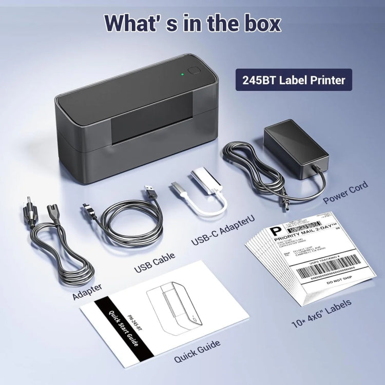 Phomemo PM245-BT Bluetooth Shipping Label Printer Support Labels Width  1- 4.6 Inch(US Plug) - HoMEdemic™ 