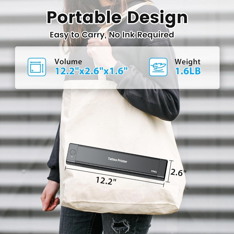 Phomemo TP81 A4 Wireless Thermal Printer Tattoo Template Printer(Black) - HoMEdemic™ 