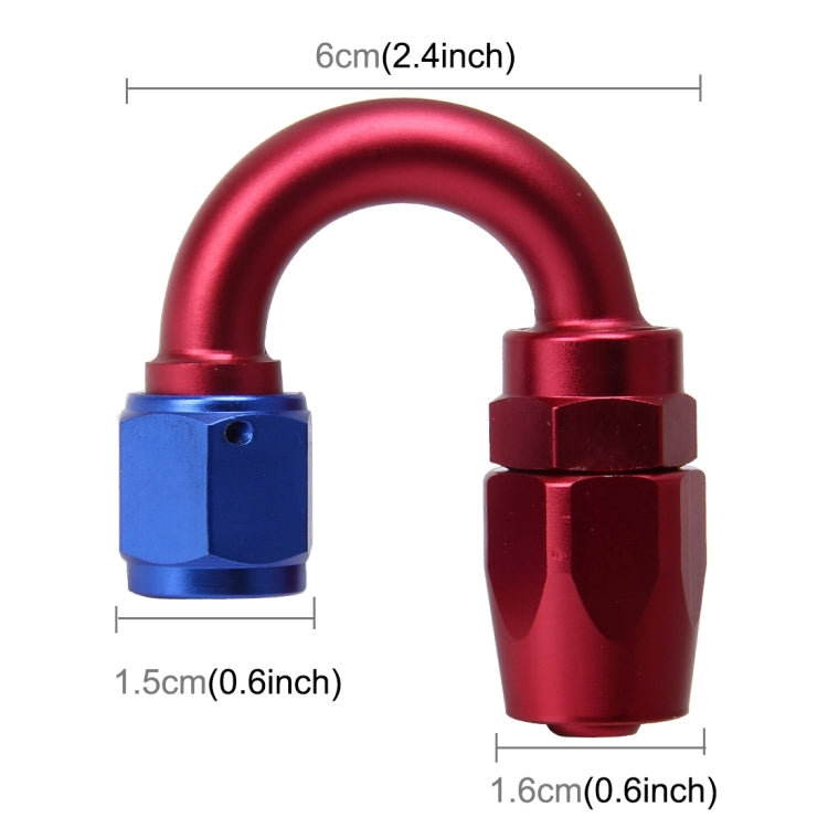 Pipe Joints 180 Degree Swivel Oil Fuel Fitting Adaptor Oil Cooler Hose Fitting Aluminum Alloy AN6 Curved Fitting Car Auto Accessories, 180 Degree AN6 - HoMEdemic™ 