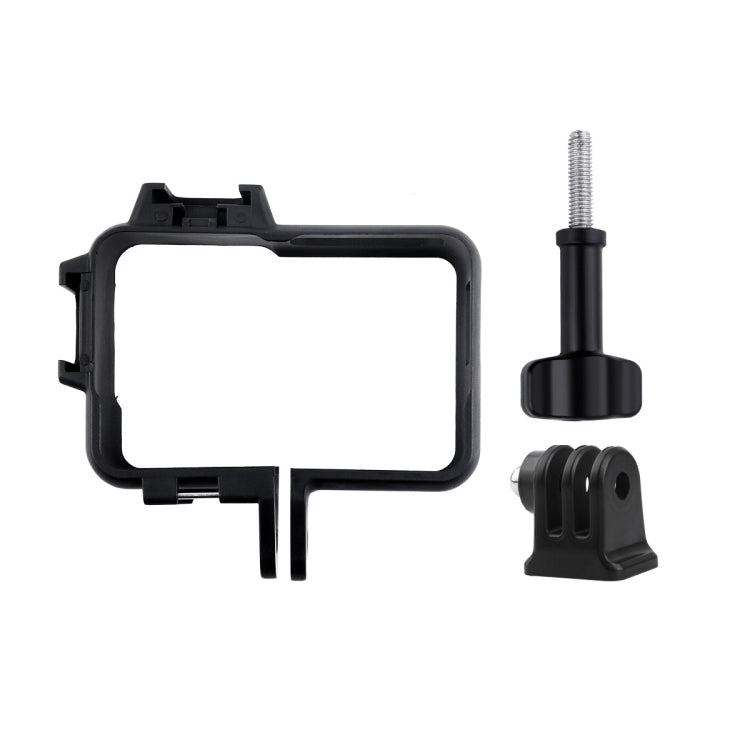 Plastic Frame Mount Protective Case Cage with Tripod Base Adapter & Long Screw & Cold Shoe Base for Insta360 One R(Black) - HoMEdemic™ 