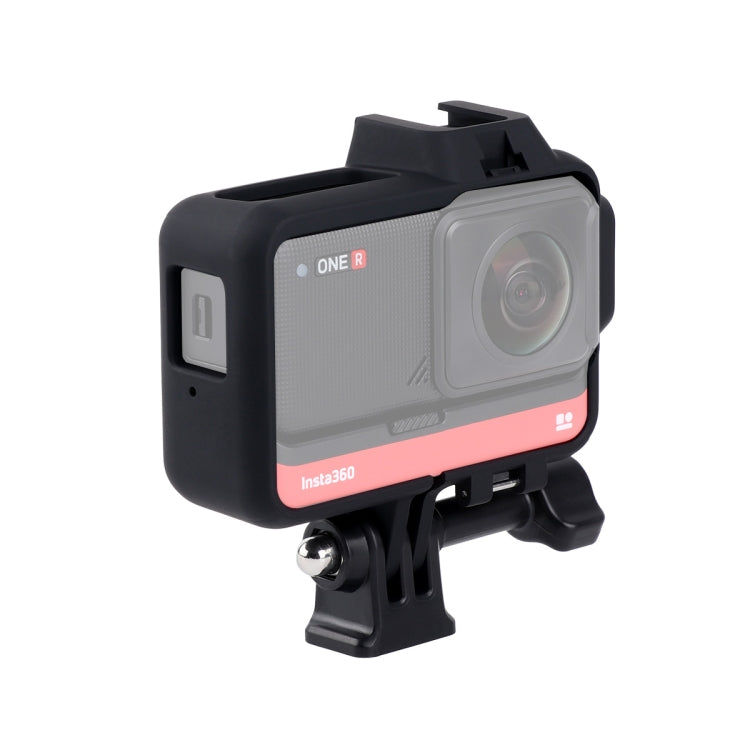 Plastic Frame Mount Protective Case Cage with Tripod Base Adapter & Long Screw & Cold Shoe Base for Insta360 One R(Black) - HoMEdemic™ 