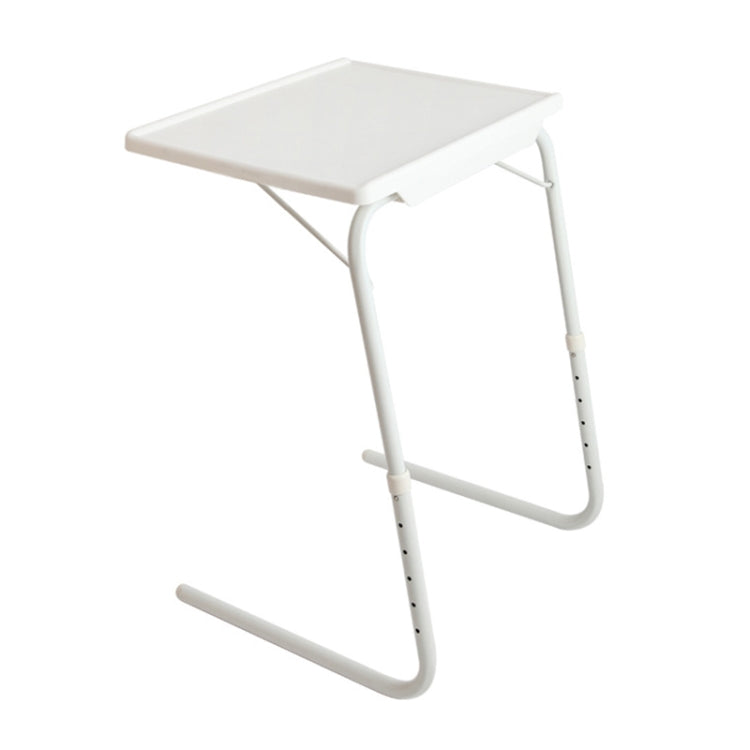 Plastic Pad Steel Tube Bracket Liftable Foldable Portable Multi-purpose Laptop Table, Adjustable Height: 52-72cm, Adjustable Angle: 30 Degrees / 60 Degrees / 90 Degrees, Adjustable Height: 52-72cm White - HoMEdemic™ 