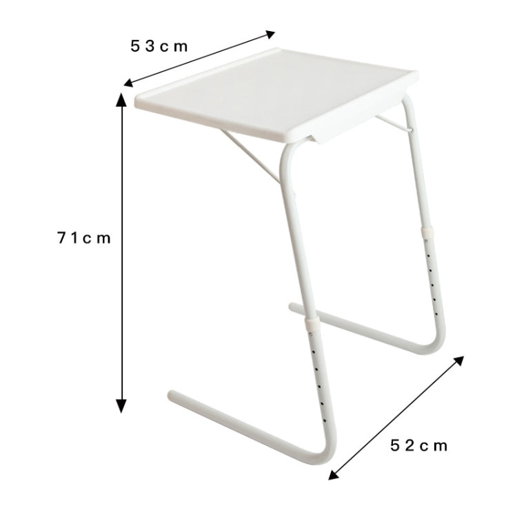 Plastic Pad Steel Tube Bracket Liftable Foldable Portable Multi-purpose Laptop Table, Adjustable Height: 52-72cm, Adjustable Angle: 30 Degrees / 60 Degrees / 90 Degrees, Adjustable Height: 52-72cm White - HoMEdemic™ 
