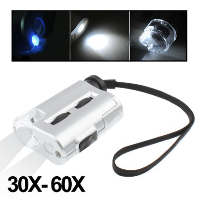 Pocket 30X-60X Microscope with 2-LED Lights / Money Detector Light, 30X-60X - HoMEdemic™ 