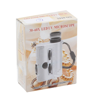 Pocket 30X-60X Microscope with 2-LED Lights / Money Detector Light, 30X-60X - HoMEdemic™ 