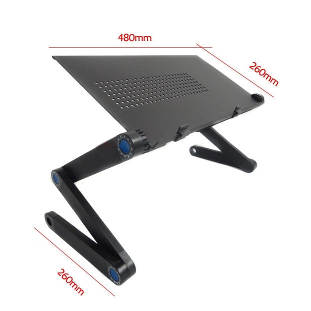 Portable 360 Degree Adjustable Foldable Aluminium Alloy Desk Stand for Laptop / Notebook, without CPU Fans & Mouse Pad(Black) - HoMEdemic™ 