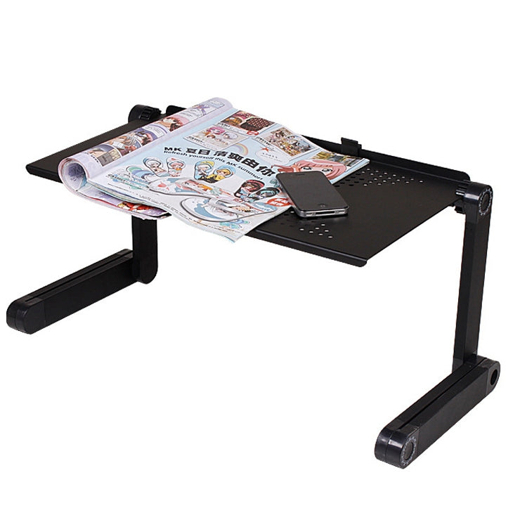 Portable 360 Degree Adjustable Foldable Aluminium Alloy Desk Stand for Laptop / Notebook, without CPU Fans & Mouse Pad(Black) - HoMEdemic™ 