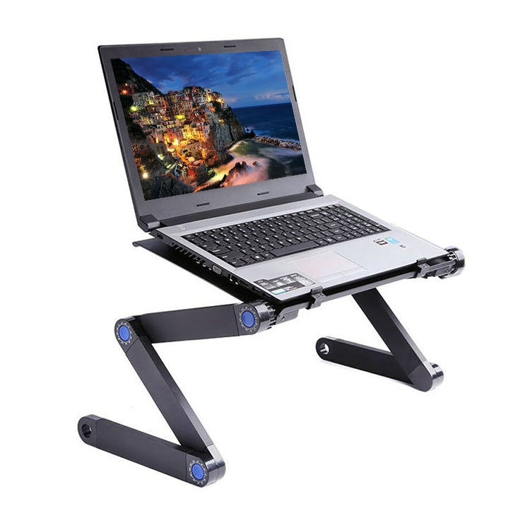 Portable 360 Degree Adjustable Foldable Aluminium Alloy Desk Stand for Laptop / Notebook, without CPU Fans & Mouse Pad(Black) - HoMEdemic™ 