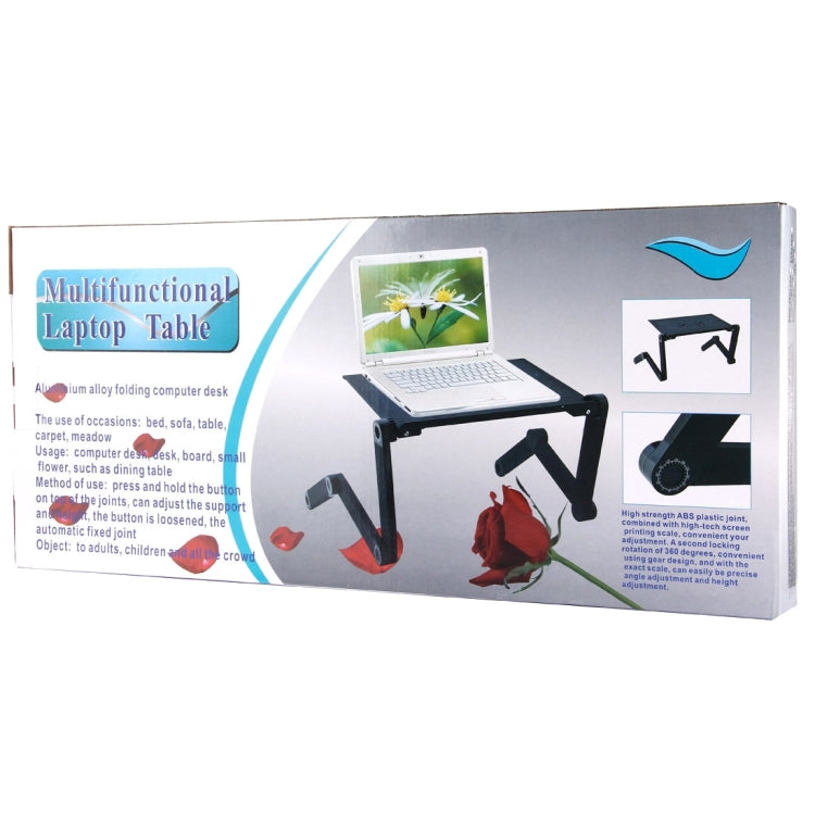 Portable 360 Degree Adjustable Foldable Aluminium Alloy Desk Stand with Cool Fans & Mouse Pad for Laptop / Notebook(Black) - HoMEdemic™ 
