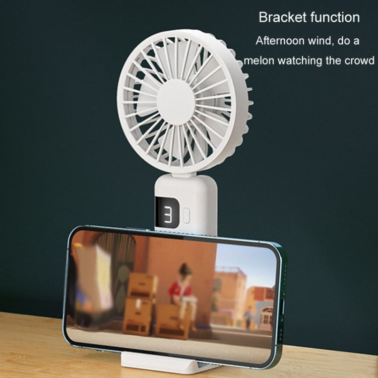 Portable Digital Display Hanging Neck Mute Small Fan USB Charging Handheld Foldable Fan(Blue) - HoMEdemic™ 