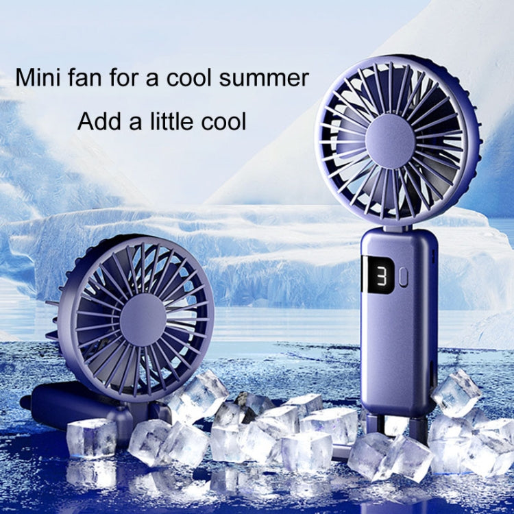 Portable Digital Display Hanging Neck Mute Small Fan USB Charging Handheld Foldable Fan(Pink) - HoMEdemic™ 