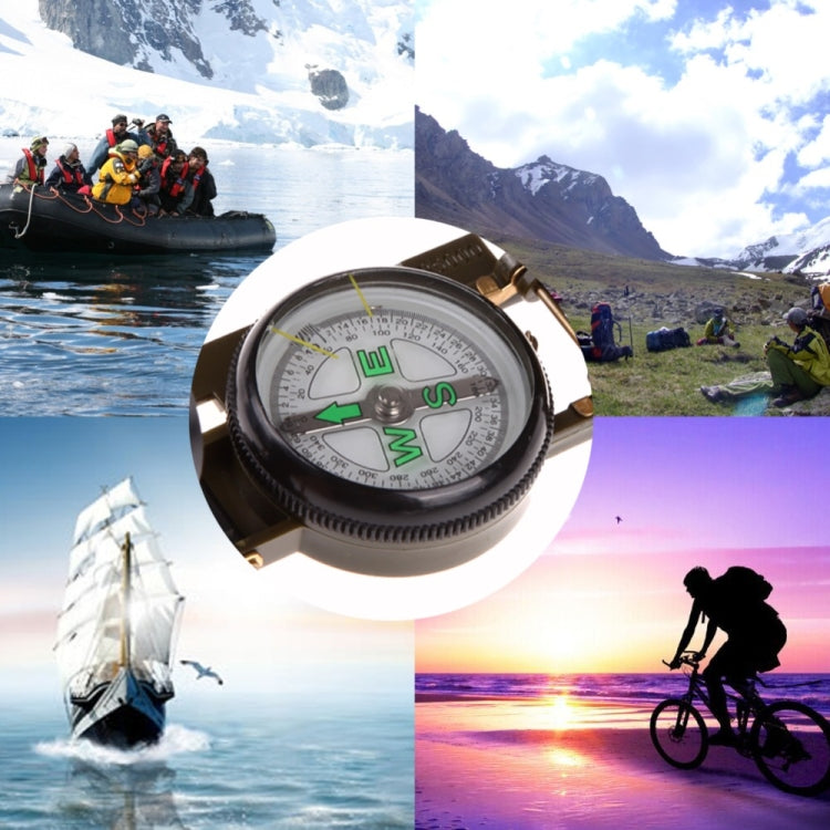 Portable Folding Army Green Lens Compass Multifunction Mini Camping Climbing Outdoor Tool, Army Green - HoMEdemic™ 