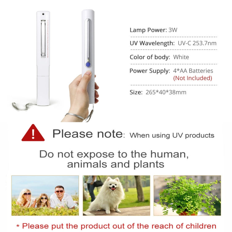 Portable Handheld 3W UV Germicidal Disinfection Lamp Personal Car Travel UV Fast Disinfection Stick - HoMEdemic™ 