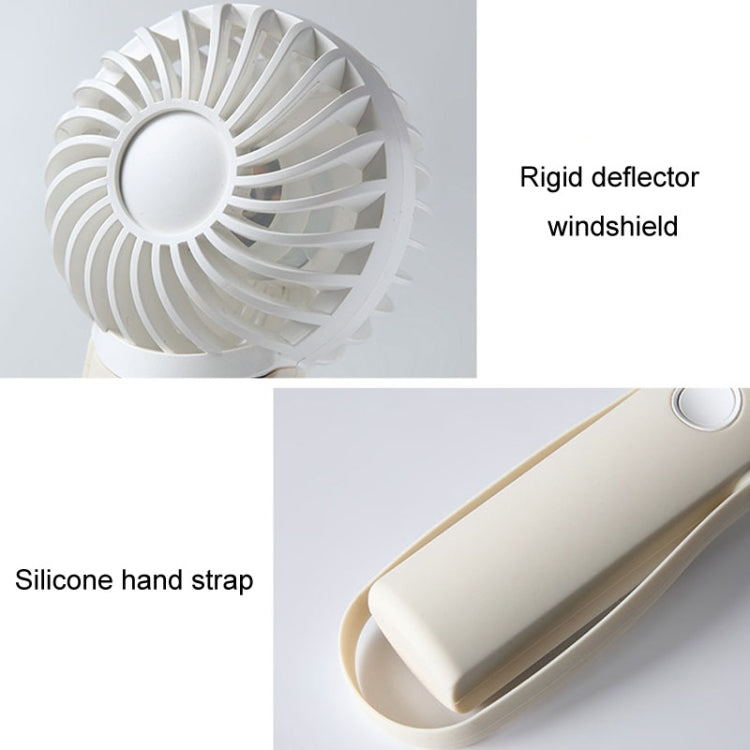 Portable Handheld Quiet Fan Silicone Hanging Neck Small Electrical Fan(Beige) - HoMEdemic™ 