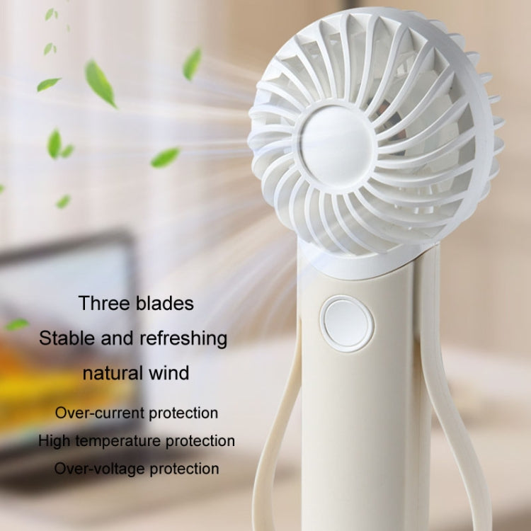 Portable Handheld Quiet Fan Silicone Hanging Neck Small Electrical Fan(Beige) - HoMEdemic™ 