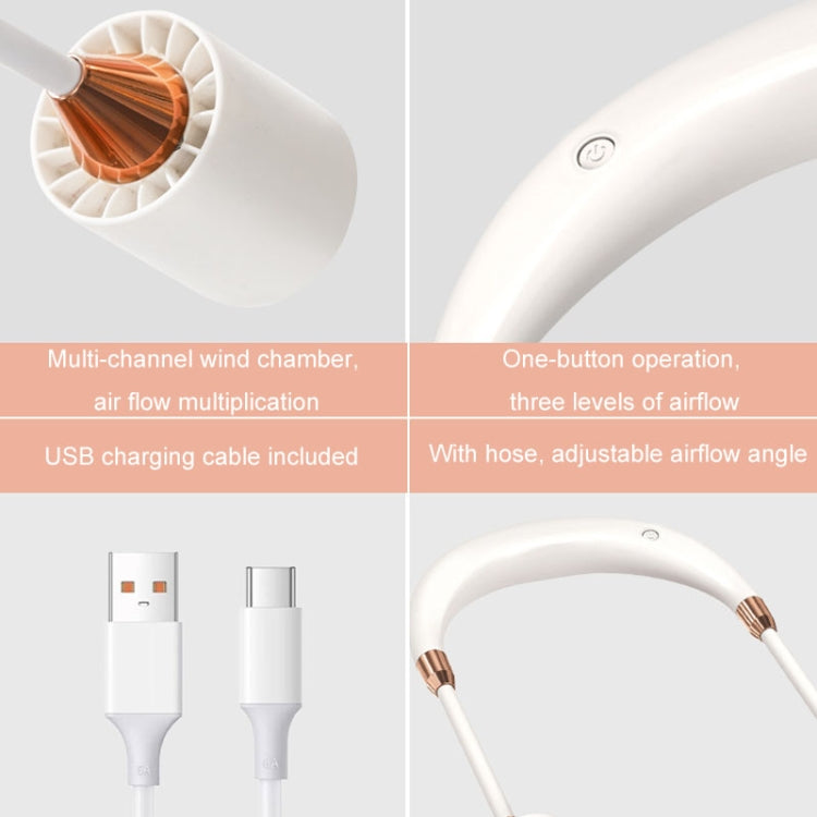Portable Hanging Neck Fan USB Charging Long Life Outdoor Small Fan(White) - HoMEdemic™ 