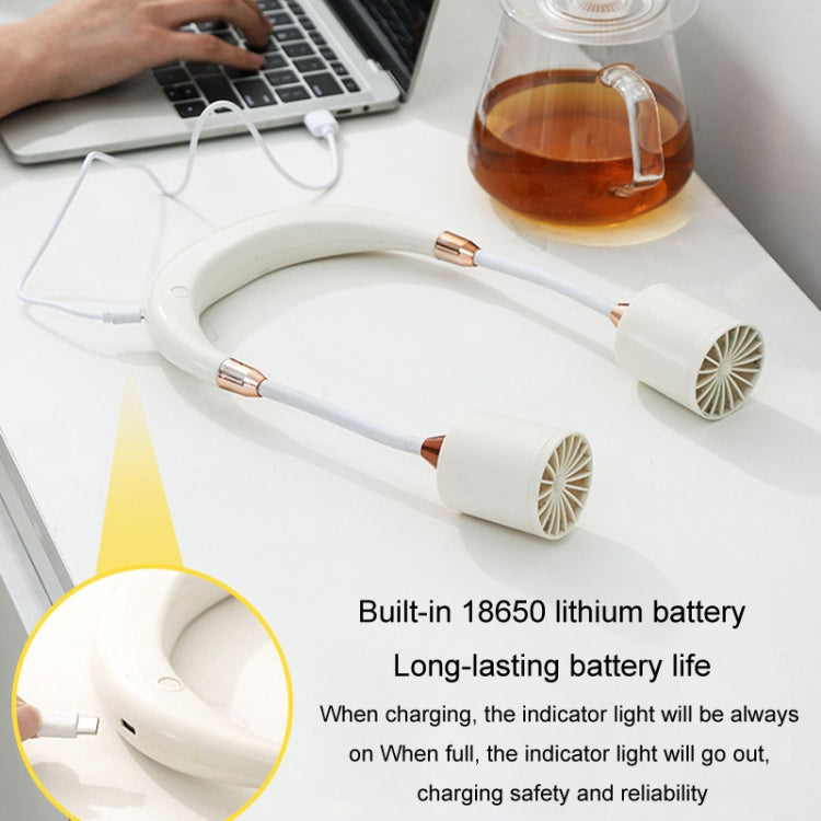 Portable Hanging Neck Fan USB Charging Long Life Outdoor Small Fan(White) - HoMEdemic™ 