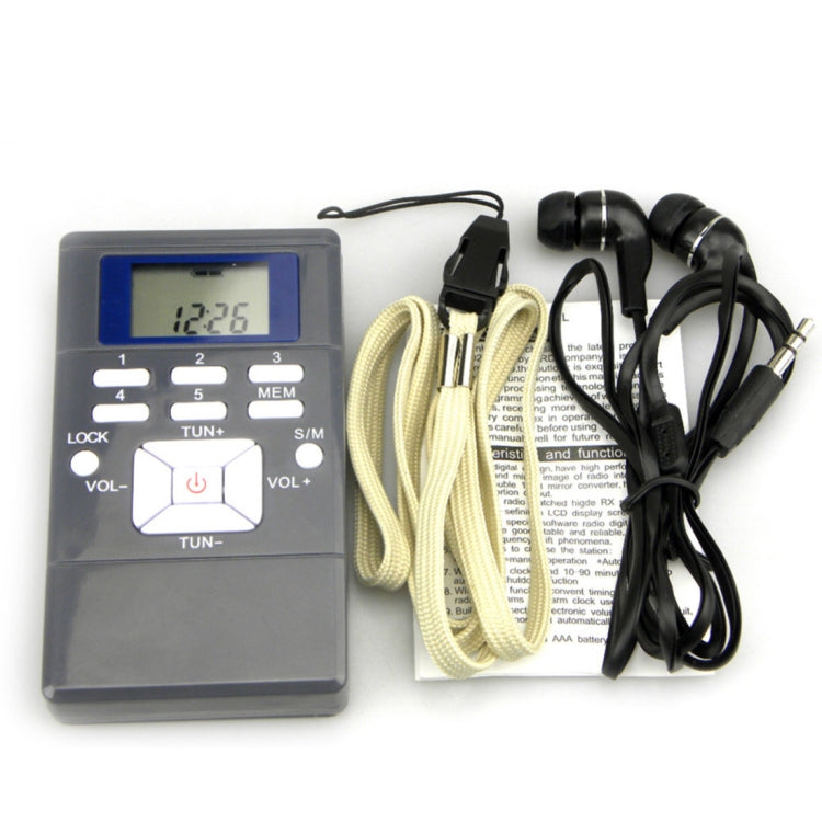 Portable Mini Frequency Modulation Digital LCD Display Radio Receiver with Earphone Jack & Lanyard - HoMEdemic™ 