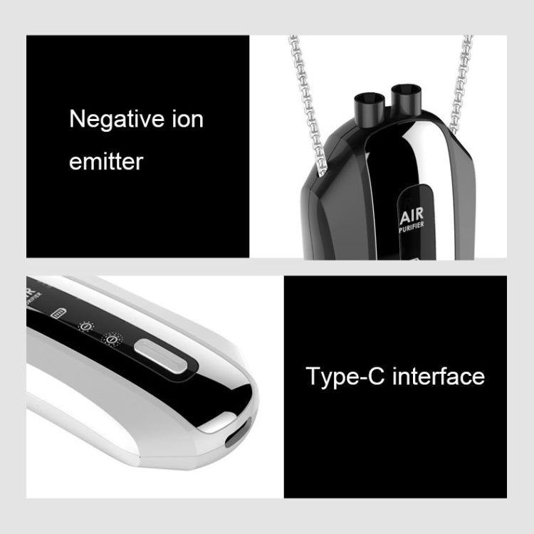 Portable Negative Ion Air Purifier Home Hanging Neck Purifier, Style: Chain Style (White) - HoMEdemic™ 