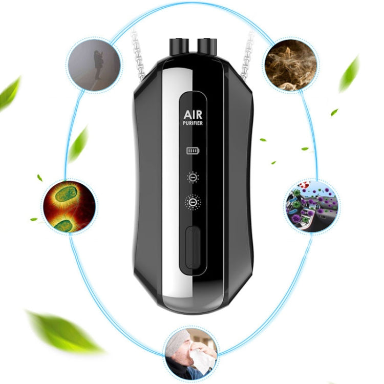 Portable Negative Ion Air Purifier Home Hanging Neck Purifier, Style: Rope Style (Black) - HoMEdemic™ 