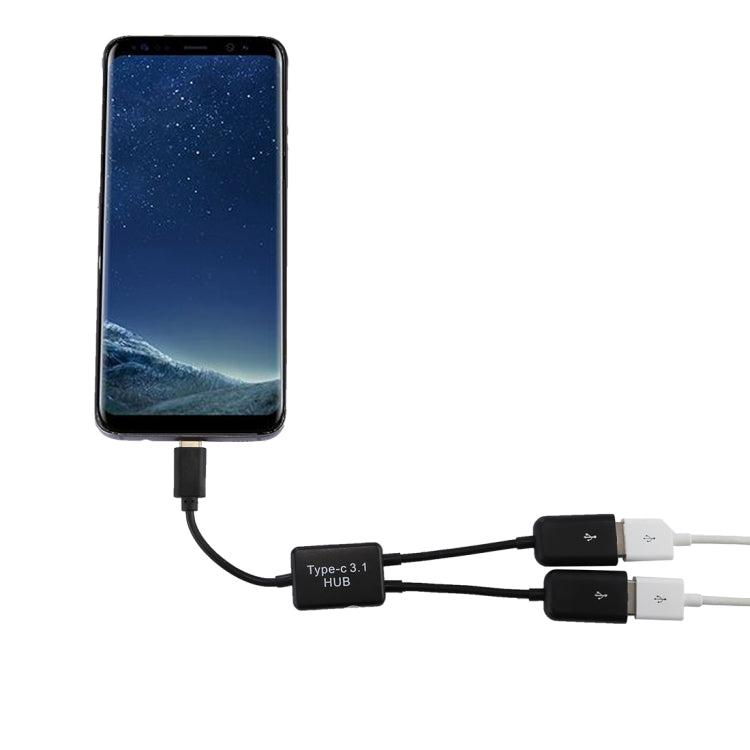 Portable USB-C / Type-C Male to Dual USB Ports Female HUB Adapter for Macbook, PC, Laptop, Tablet, Smartphone, 2 Ports USB - HoMEdemic™ 