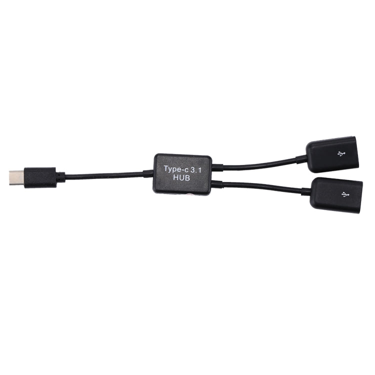 Portable USB-C / Type-C Male to Dual USB Ports Female HUB Adapter for Macbook, PC, Laptop, Tablet, Smartphone, 2 Ports USB - HoMEdemic™ 