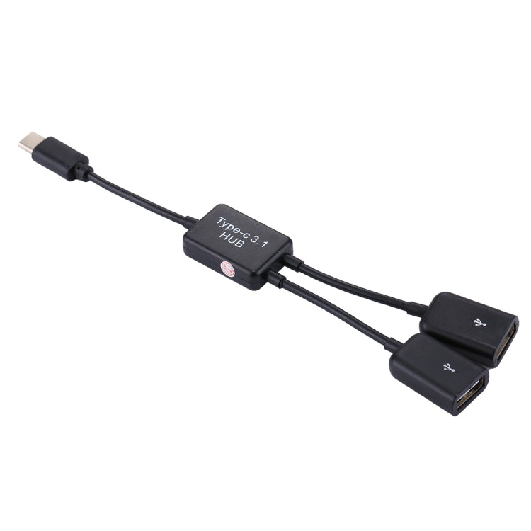 Portable USB-C / Type-C Male to Dual USB Ports Female HUB Adapter for Macbook, PC, Laptop, Tablet, Smartphone, 2 Ports USB - HoMEdemic™ 