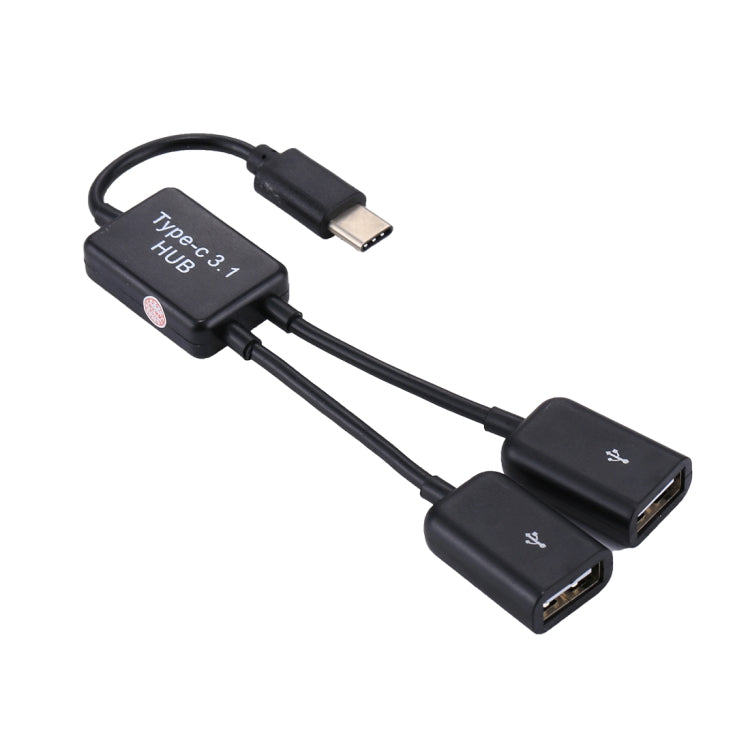 Portable USB-C / Type-C Male to Dual USB Ports Female HUB Adapter for Macbook, PC, Laptop, Tablet, Smartphone, 2 Ports USB - HoMEdemic™ 