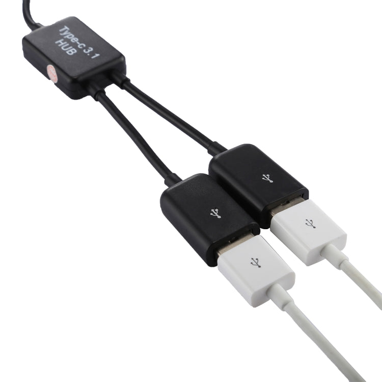 Portable USB-C / Type-C Male to Dual USB Ports Female HUB Adapter for Macbook, PC, Laptop, Tablet, Smartphone, 2 Ports USB - HoMEdemic™ 