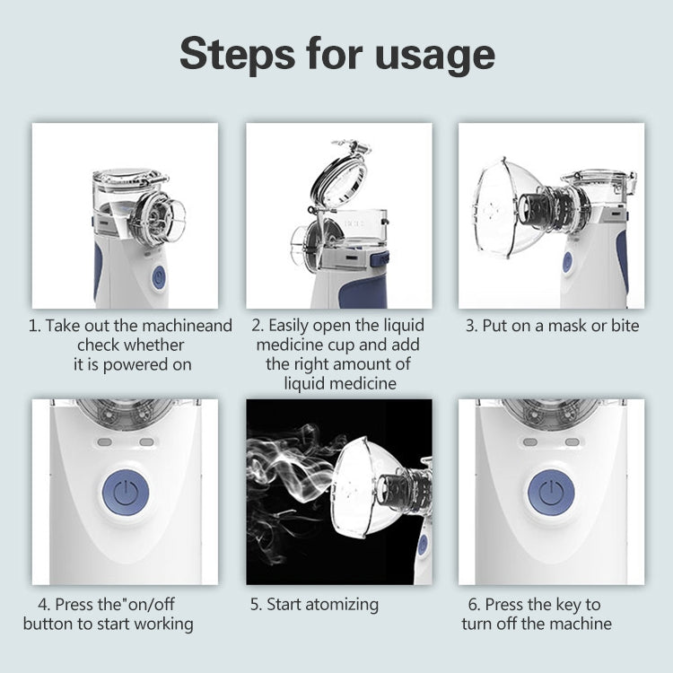 Portable Ultrasonic Nebulizer Mini Handheld Inhaler Respirator Health Care Home Machine Atomizer for Children - HoMEdemic™ 