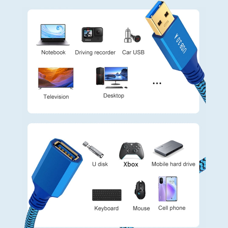 Printer / Hard Disk USB 3.0 Male to Female Extension Cable, Length:2m(Blue) - HoMEdemic™ 