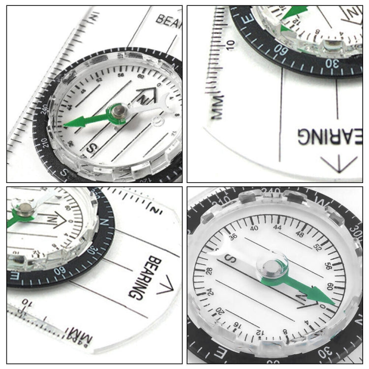 Professional Mini Compass Map Scale Ruler Multifunctional Equipment Outdoor Hiking Camping Survival, Mini - HoMEdemic™ 