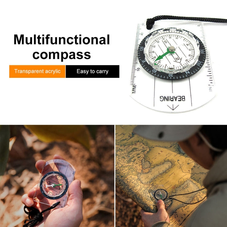 Professional Mini Compass Map Scale Ruler Multifunctional Equipment Outdoor Hiking Camping Survival, Mini - HoMEdemic™ 