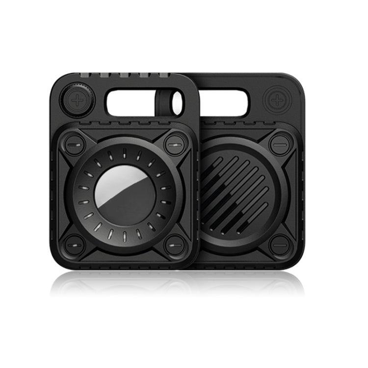 Punk Armor Anti-scratch Shockproof TPU Protective Cover Case with Keychain Hook Loop for AirTag 2nd Gen / AirTag 1st Gen(Black) - HoMEdemic™ 