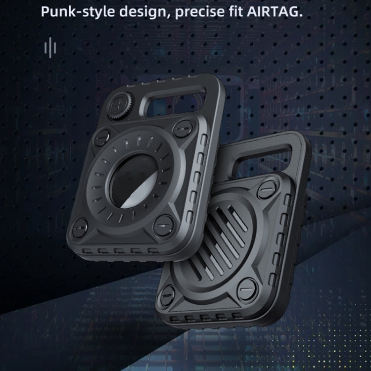 Punk Armor Anti-scratch Shockproof TPU Protective Cover Case with Keychain Hook Loop for AirTag 2nd Gen / AirTag 1st Gen(Black) - HoMEdemic™ 
