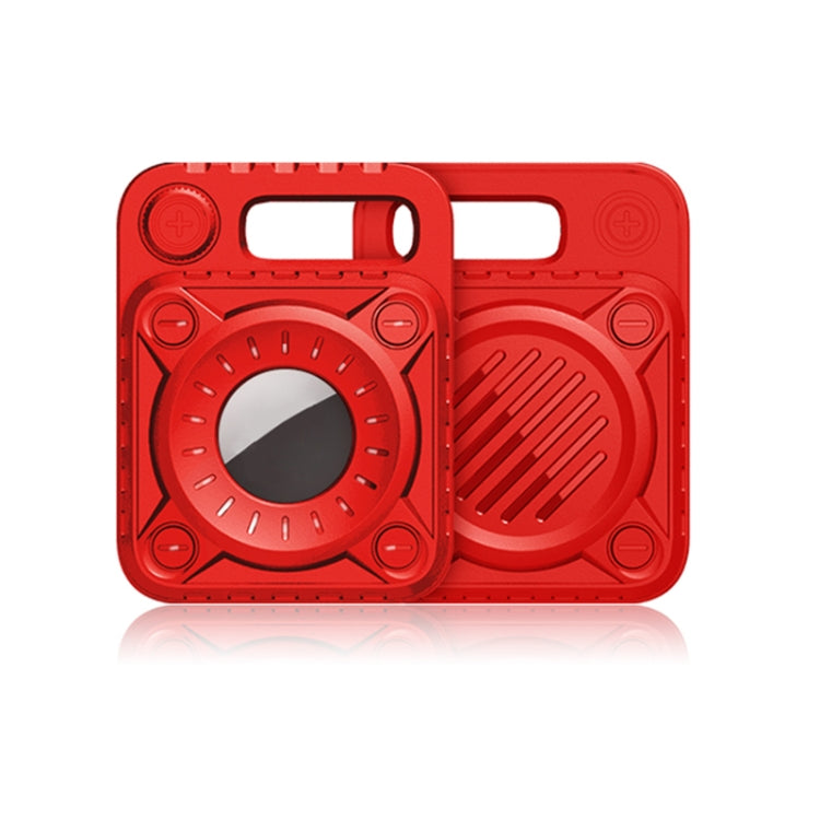 Punk Armor Anti-scratch Shockproof TPU Protective Cover Case with Keychain Hook Loop for AirTag 2nd Gen / AirTag 1st Gen(Red) - HoMEdemic™ 