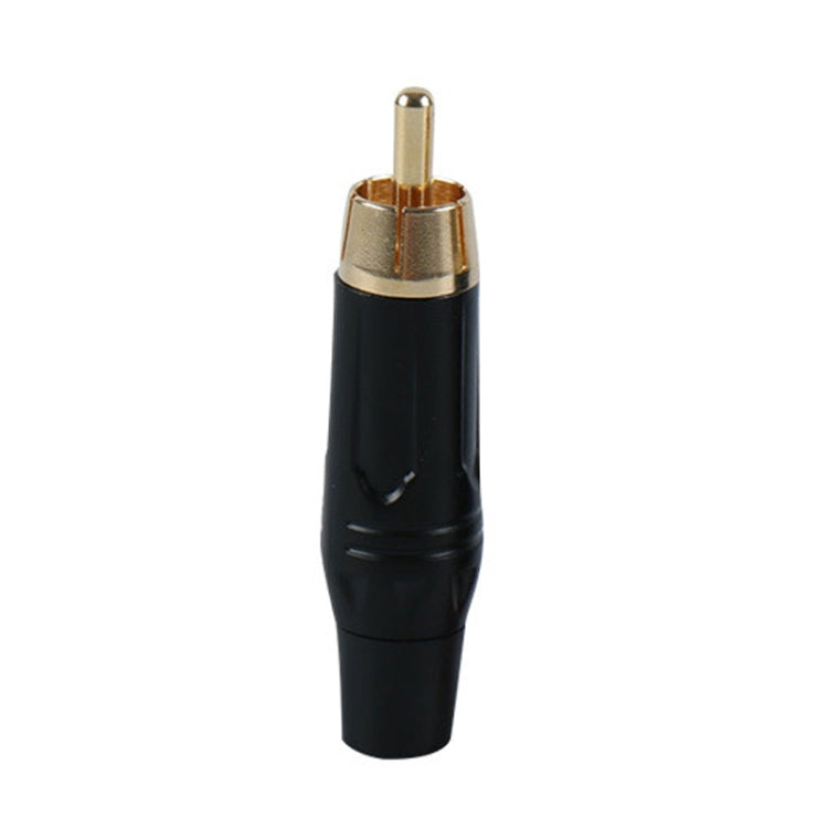 Pure Copper Soldered RCA Male Audio/Video Plug Assembled With AV Lotus Connector(Black) - HoMEdemic™ 