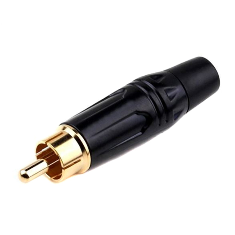 Pure Copper Soldered RCA Male Audio/Video Plug Assembled With AV Lotus Connector(Black) - HoMEdemic™ 
