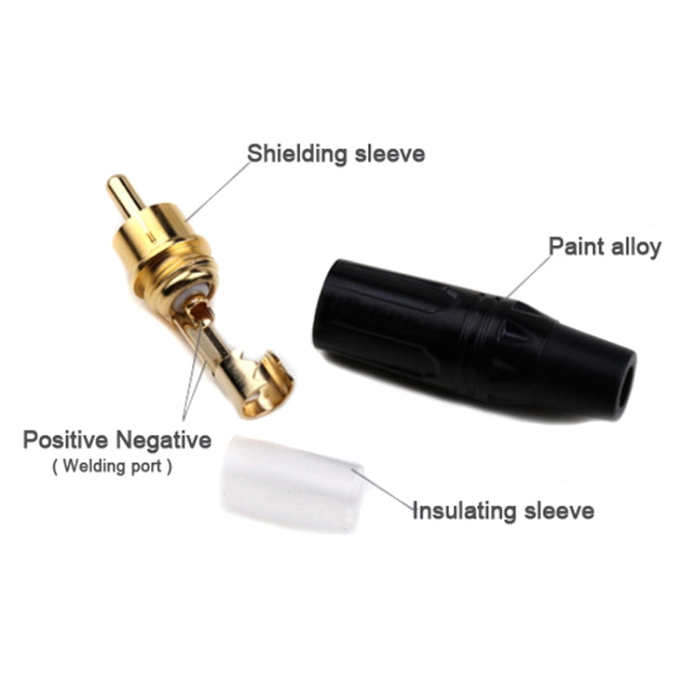 Pure Copper Soldered RCA Male Audio/Video Plug Assembled With AV Lotus Connector(Red) - HoMEdemic™ 