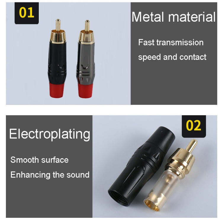 Pure Copper Soldered RCA Male Audio/Video Plug Assembled With AV Lotus Connector(Red) - HoMEdemic™ 